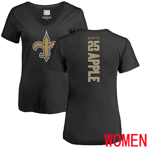 New Orleans Saints Black Women Eli Apple Backer Slim Fit NFL Football #25 T Shirt